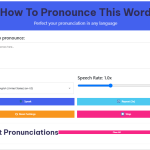 Free Online Tool: How to Pronounce Words Correctly in Any Language